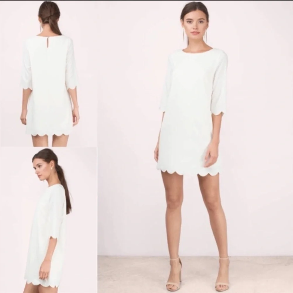 Tobi Mint Green Scalloped Shift Dress Size Small - Picture 2 of 12